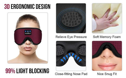 Ice silk eye mask Bluetooth Headphones Wireless,Suitable for side sleeping during lunch break Audio Electronic