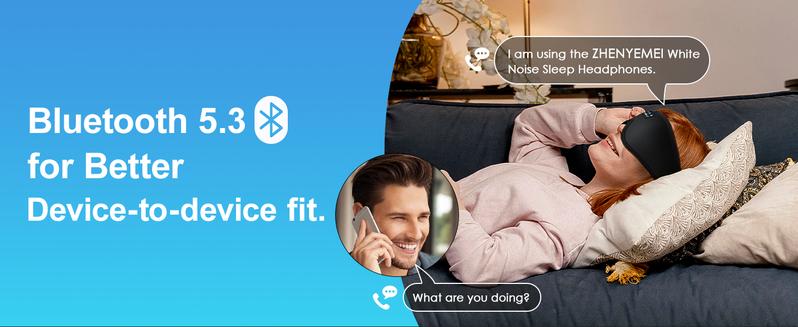 Premium Music White Noise Sleep Headphones 3D Sleep Eye Mask | Best for Sleepers Audio Earbud Birthday Christmas Tablet Wireless Headset Electronic