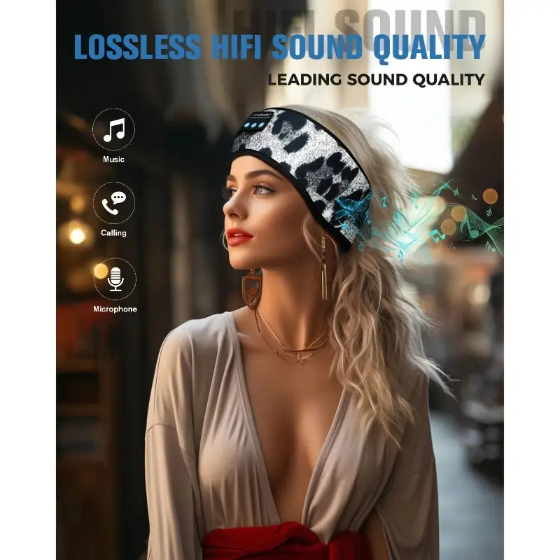 MUSICOZY Bluetooth 5.4 Sleep Headphones – 3-in-1 Headband with Eye Mask, Hidden Earbuds & Sweat-Wicking Design