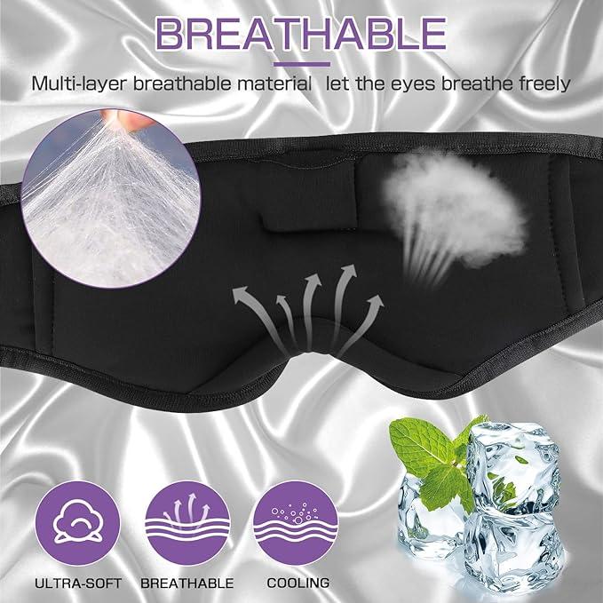 Ice silk eye mask Bluetooth Headphones Wireless,Suitable for side sleeping during lunch break Audio Electronic